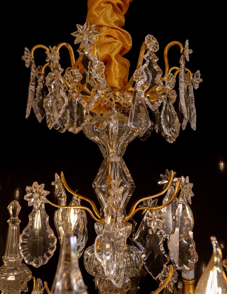 Small French Louis XV Period Chandelier In Gilt Bronze And Cut Crystal Circa 1760-1770-photo-2