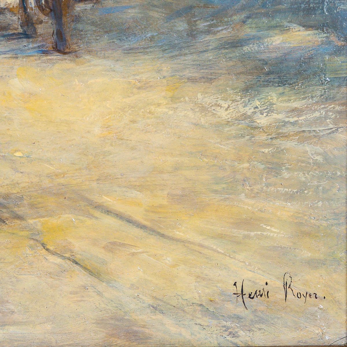 Henri Paul Royer (1869-1938) Promenade Avenue Du Bois De Boulogne  Oil On Wood 1890-1910-photo-3