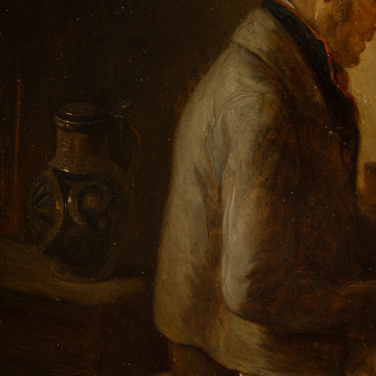 Zacharie Noterman (1820-1890) The Dice Players And The Dog Oil On Wood Circa 1842-photo-2