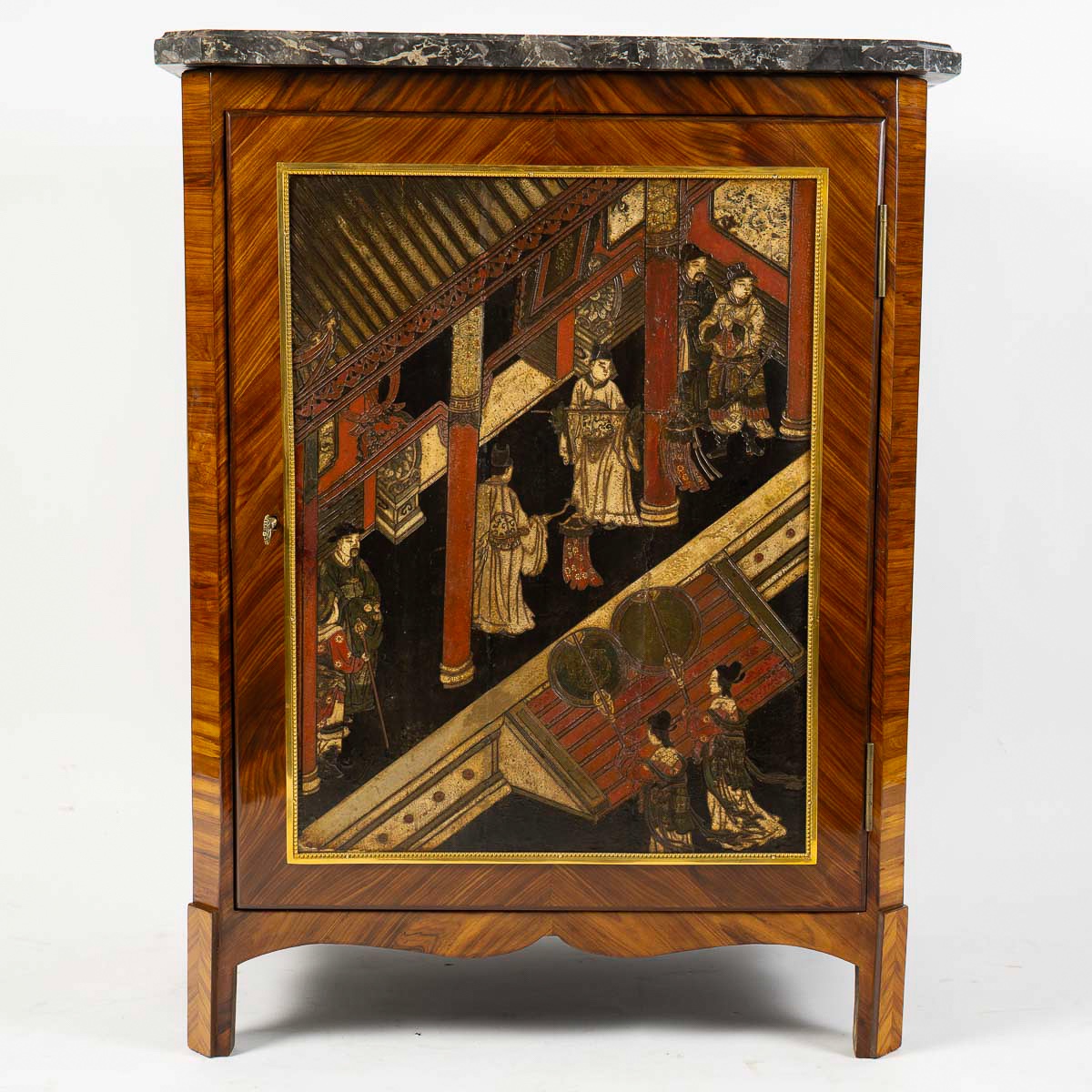 Jacques-antoine Leclerc (1744-1792): Louis XVI Coromandel Lacquer Paneled In-between Cabinet-photo-1