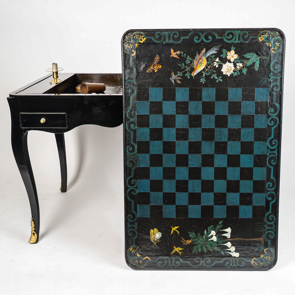 Louis XV Period Marquetry And Painted Games Table, Chess, Checkers And Backgammon, Circa 1740-photo-4