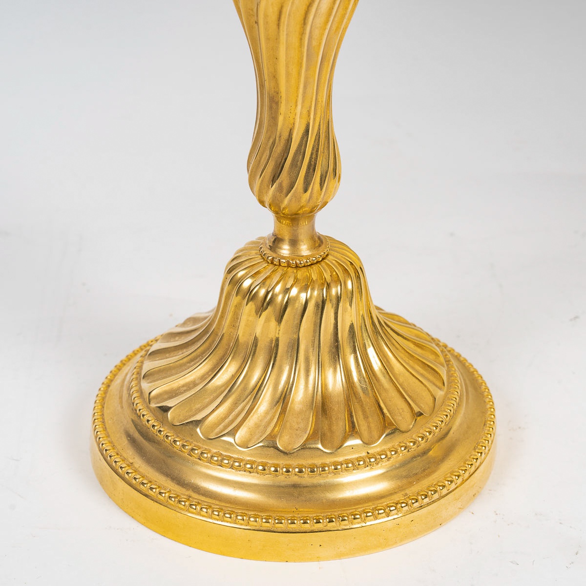 Pair Of Louis XV Period Chiseled &  Gilded Bronze King Candlesticks Circa 1750 Mounted As Lamps-photo-5