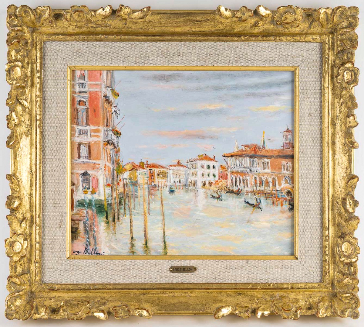 Serge Belloni (1925-2005) - La Maison Rose sur le Grand Canal huile sur panneau vers 1994