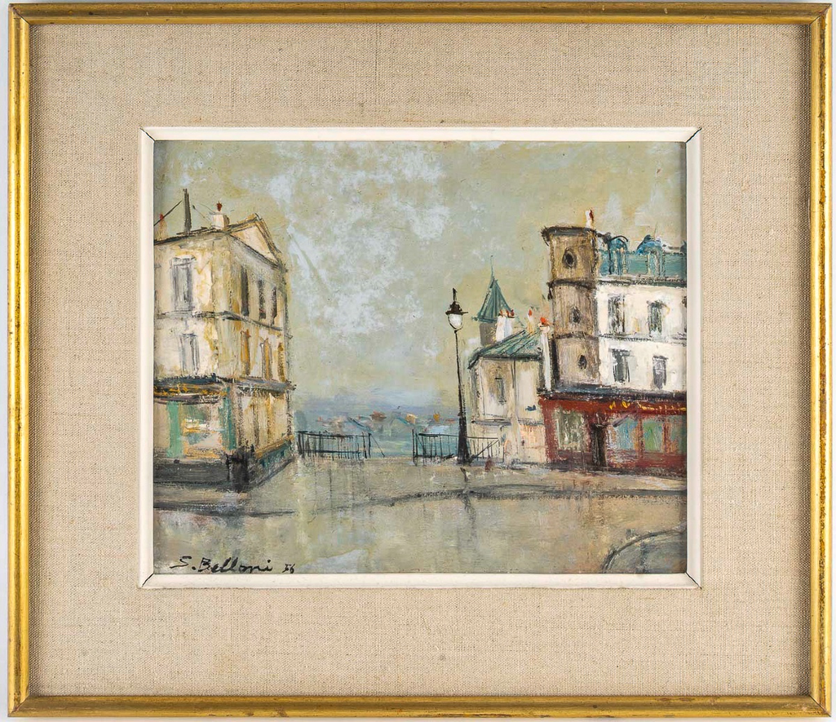 Serge Belloni (1925-2005) - Paris Le Belvedere Oil On Wood Circa 1956-photo-5