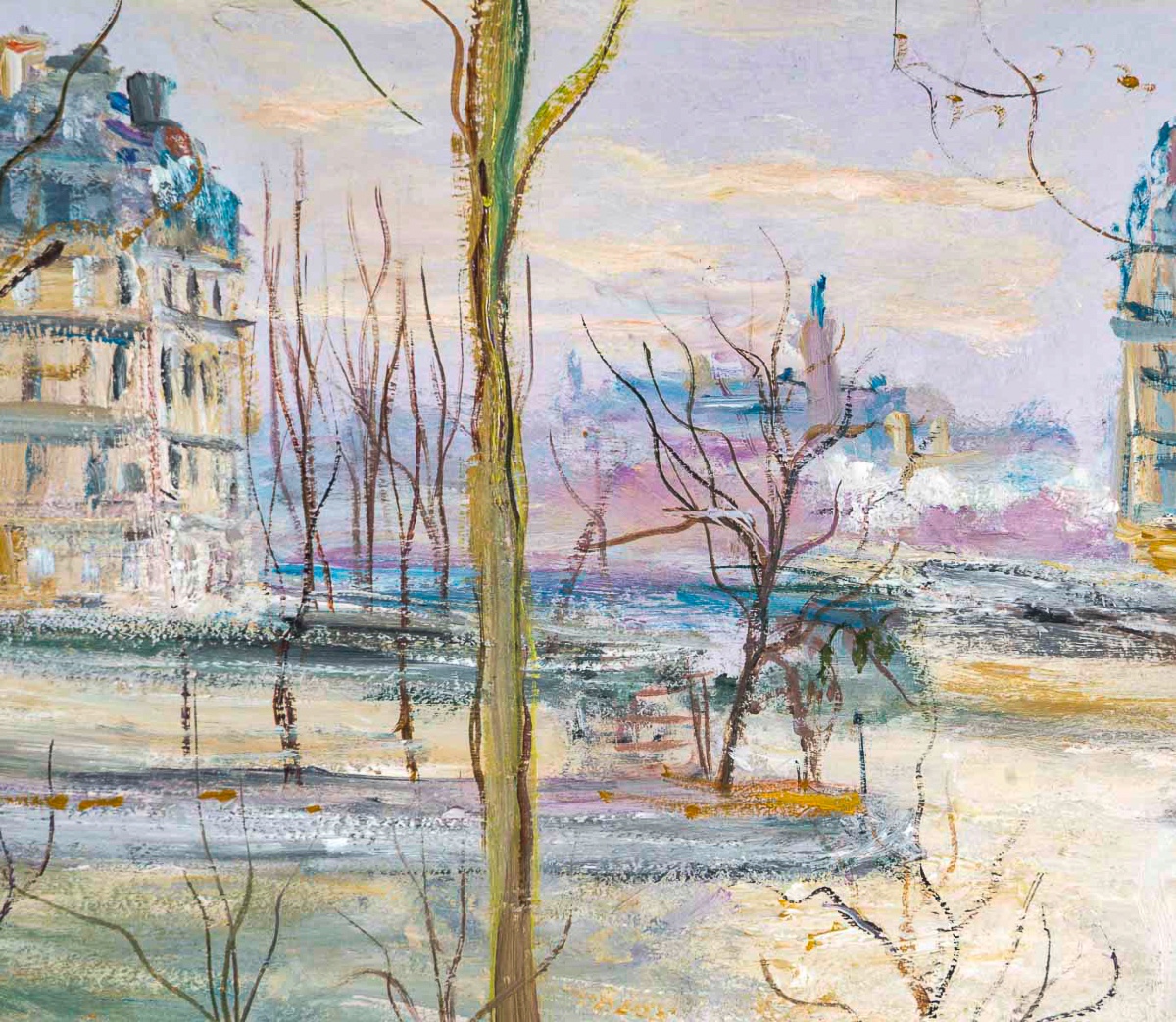 Serge Belloni (1925-2005) Louis Philippe Bridge Quays Of Seine, And  Notre-dame Oil On Canvas-photo-4