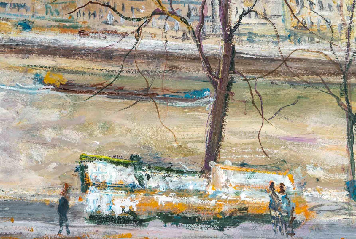 Serge Belloni (1925-2005) Louis Philippe Bridge Quays Of Seine, And  Notre-dame Oil On Canvas-photo-1