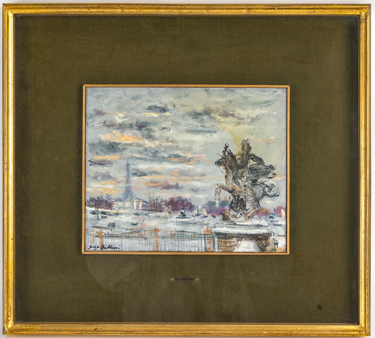 Serge Belloni (1925-2005) - Place De La Concorde Oil On Canvas Dated 1973