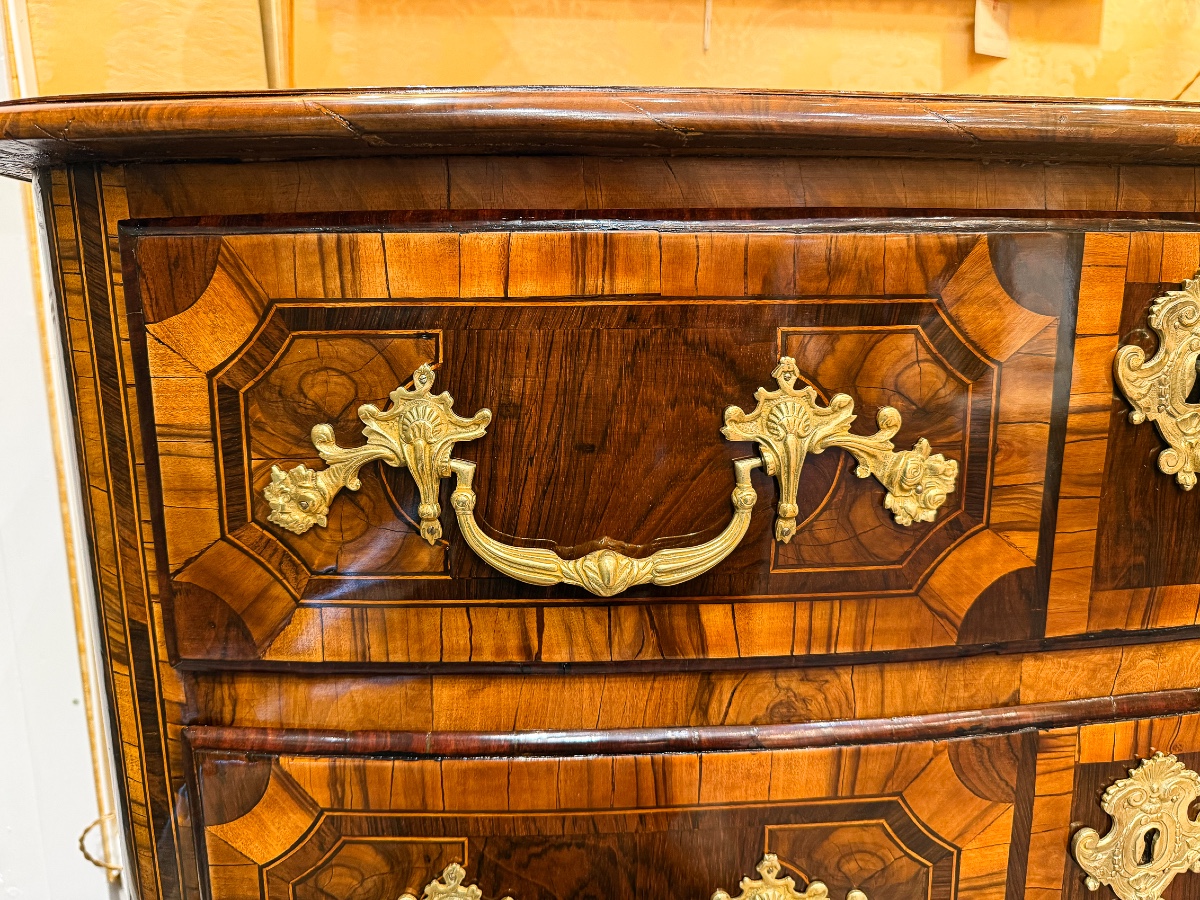 Louis XIV Period Chest Of Drawers With Heart Marquetry From Dauphiné, Circa 1700-1710-photo-5