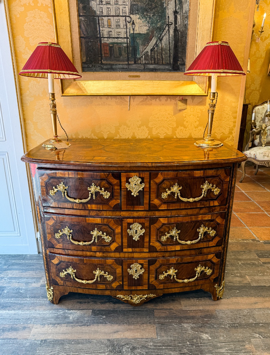 Louis XIV Period Chest Of Drawers With Heart Marquetry From Dauphiné, Circa 1700-1710-photo-8