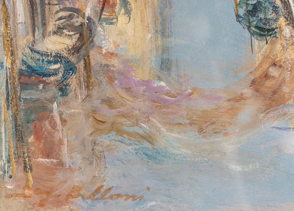 Serge Belloni (1925-2005) - Venise Vue de l’Hôpital San Giovanni Huile sur Toile vers 1980-photo-4