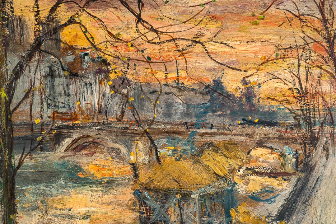 Serge Belloni (1925-2005) - Paris Autumn Light On île Saint-louis Oil On Panel Circa 1980-photo-4