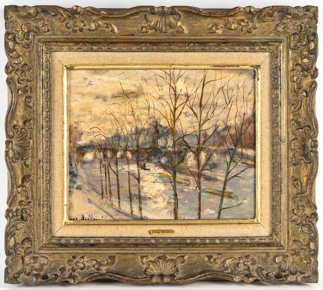 Serge Belloni (1925-2005) - Paris Autumn Light On The Pont Neuf Oil On Panel Circa 1980
