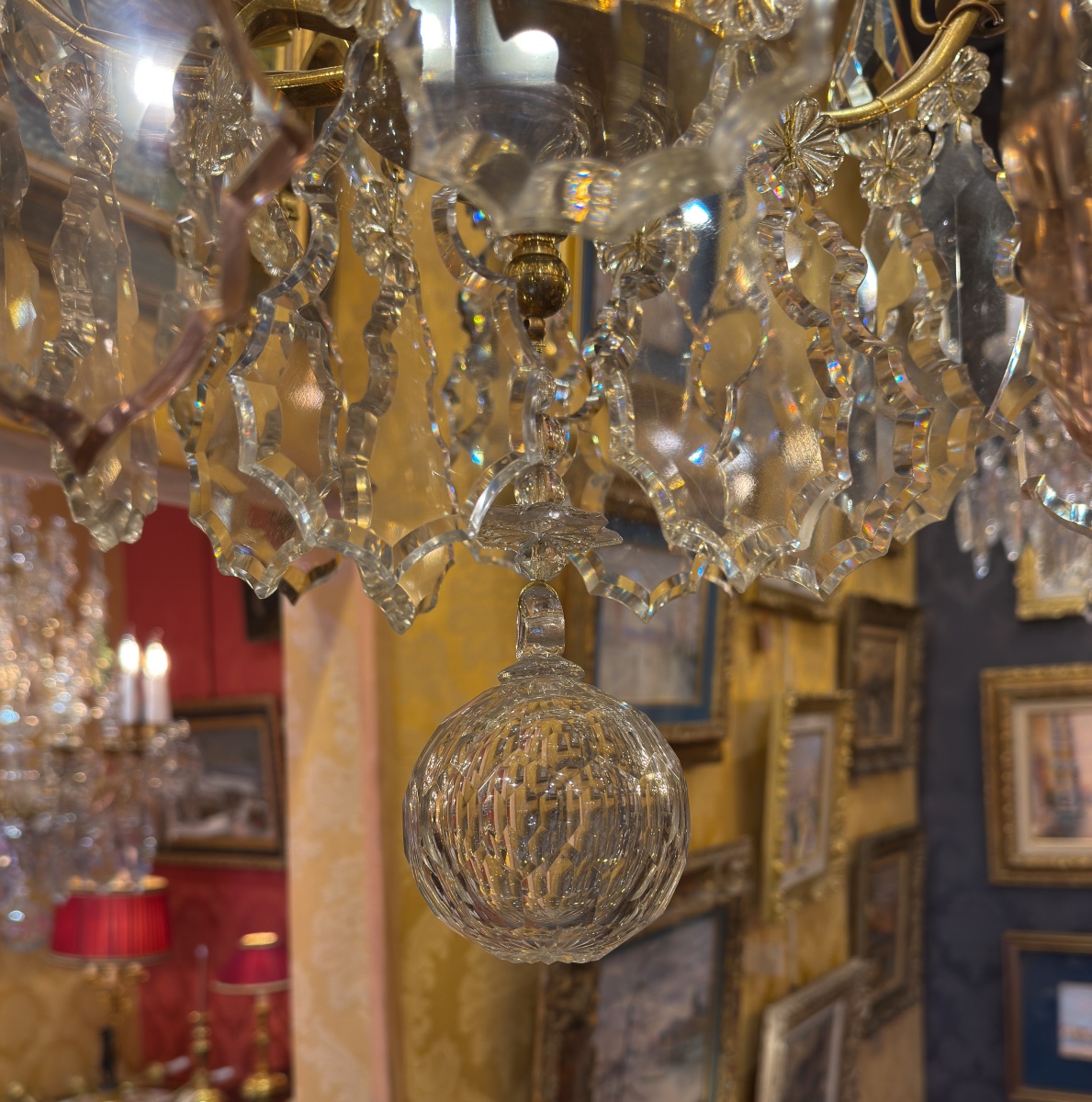 Signed Baccarat - Louis XV Style Chandelier In Gilded Bronze And Cut Crystal Decoration Circa 1880-photo-7