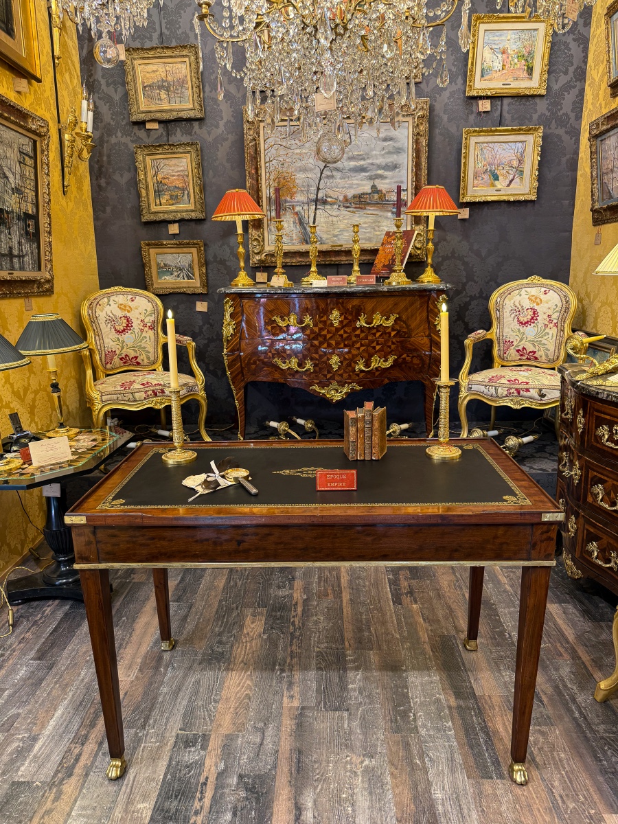 Martin-guillaume Biennais Au Singe Violet Tric-trac In Mottled Mahogany French Empire Period-photo-3