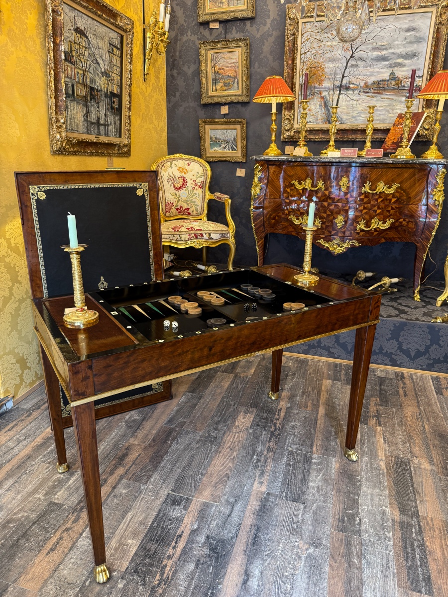 Martin-guillaume Biennais Au Singe Violet Tric-trac In Mottled Mahogany French Empire Period
