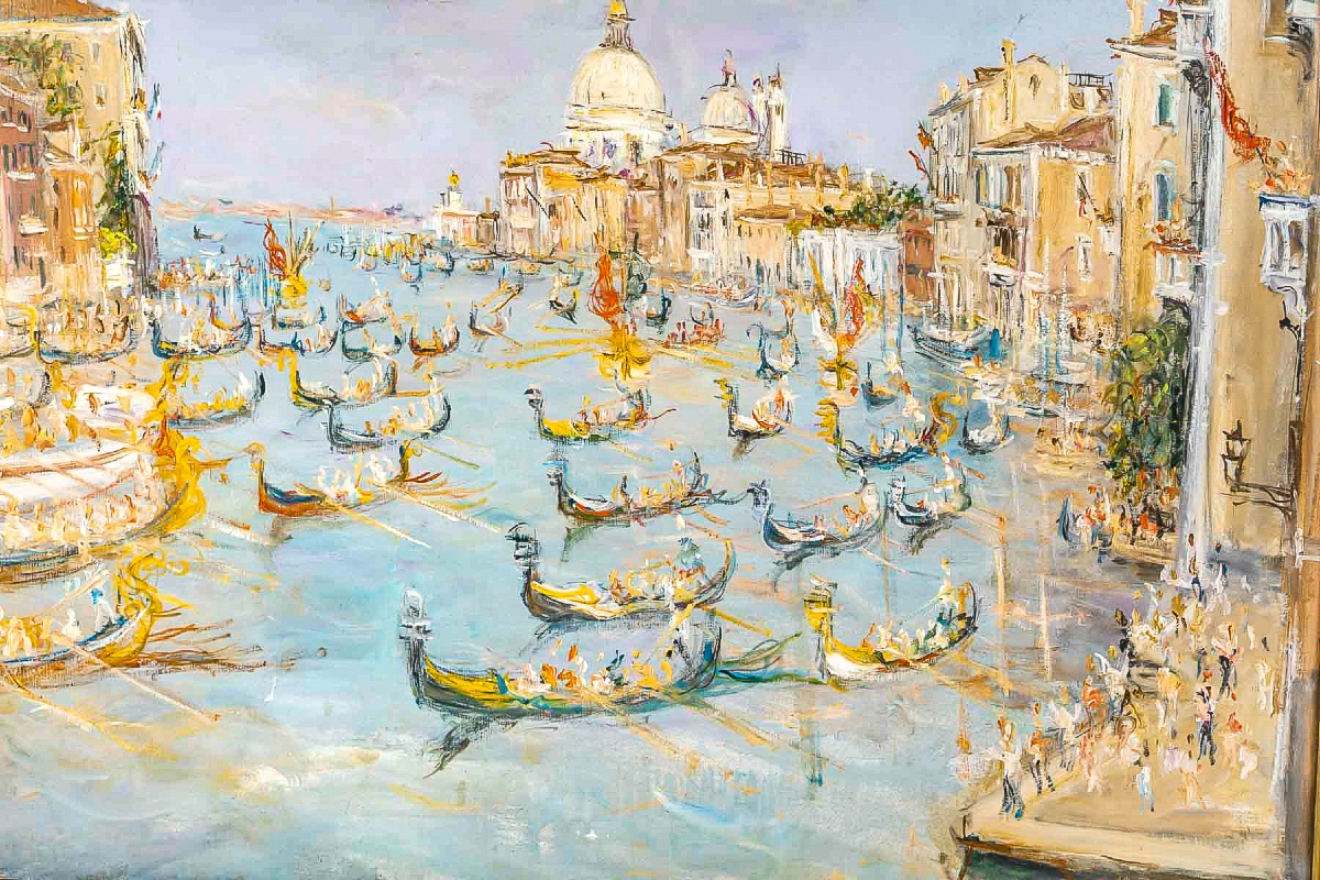 Serge Belloni (1925-2005) - Venice The Regatta On The Grand Canal Oil On Canvas, Circa 1980-photo-2