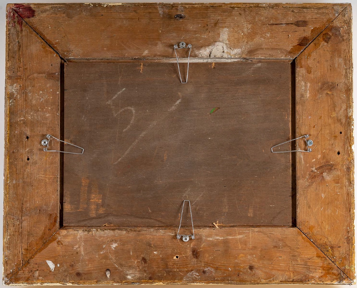 Ludger Larose (1868–1915) Le Tête à tête, huile sur bois, XIXe siècle-photo-3