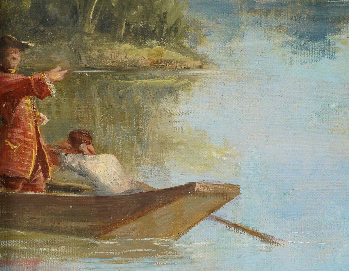 Henry Coëylas (1844–1923) – Rural Gallantry, Oil On Canvas, C. 1880–1890-photo-4