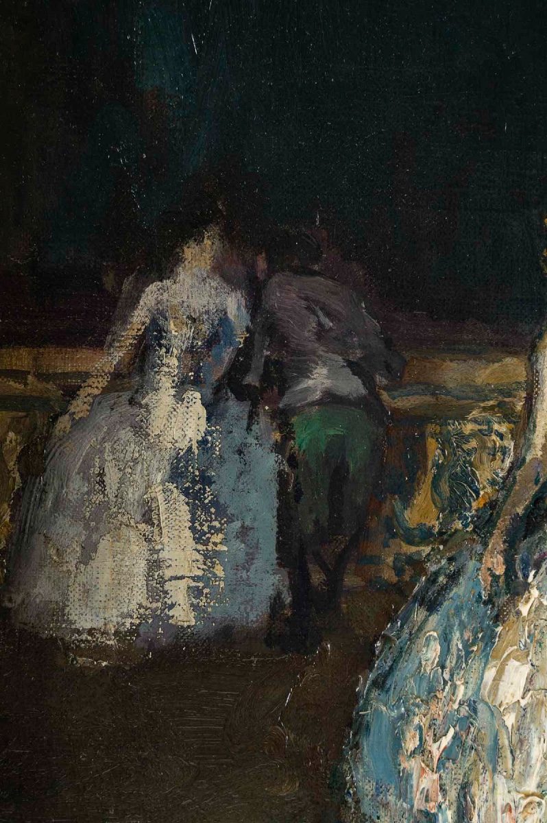 Marcel Cosson (1878–1956) Harlequin And Columbine At The Venice Carnival Oil On Canvas 1900-photo-1