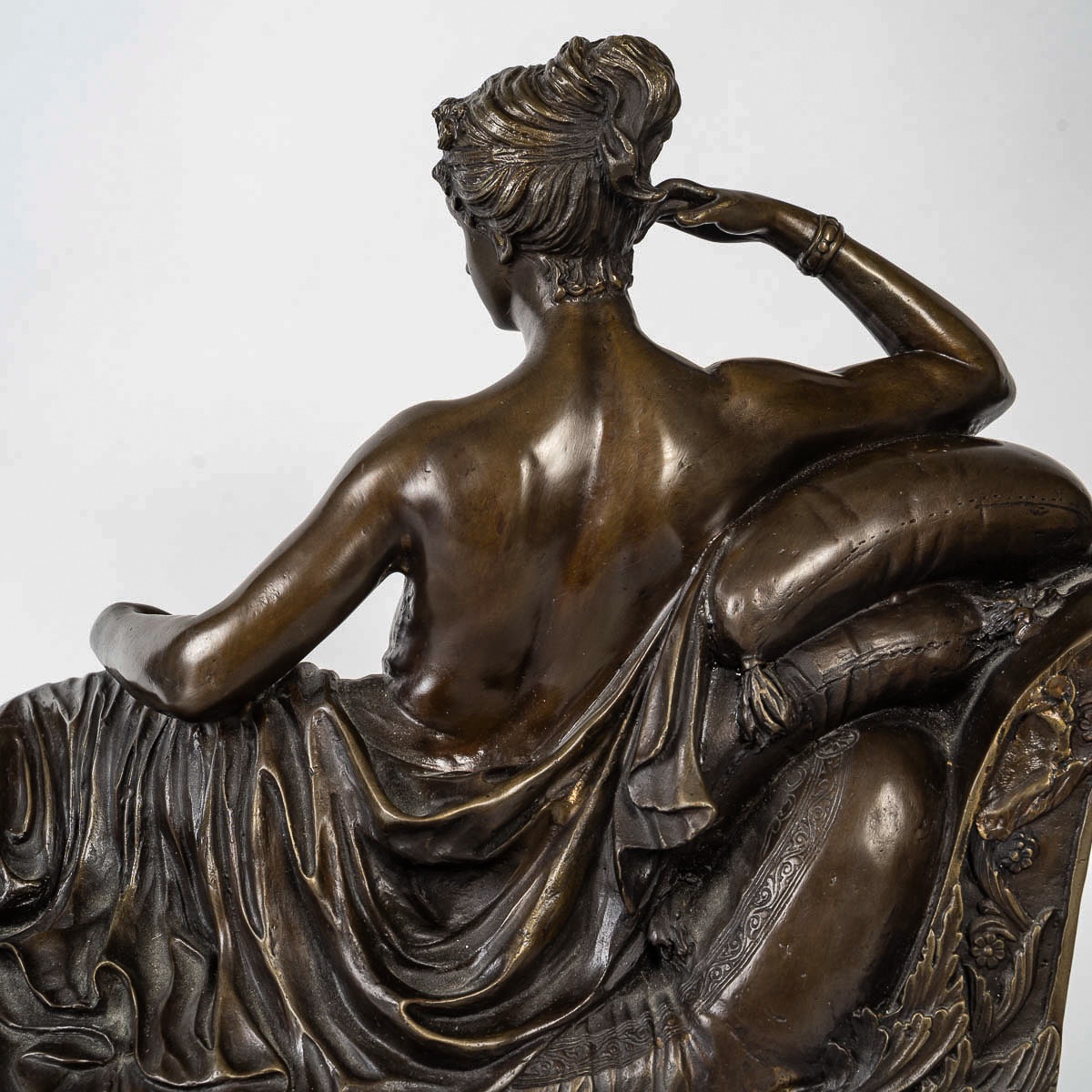 D’après Antonio Canova (1757–1822) Pauline Borghèse Vénus Victrix bronze et marbre vers 1860-photo-3