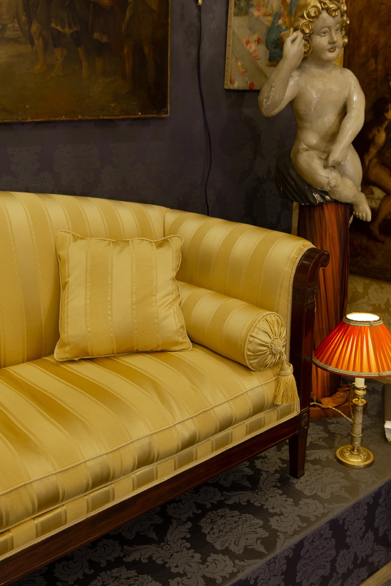 Large Empire Period Paumier Or Sofa In Mahogany And Mahogany Veneer Circa 1810-photo-2