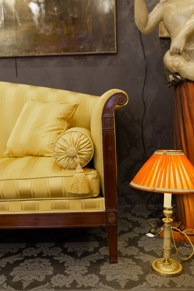 Large Empire Period Paumier Or Sofa In Mahogany And Mahogany Veneer Circa 1810-photo-3