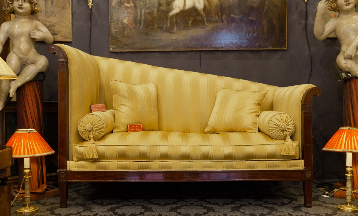 Large Empire Period Paumier Or Sofa In Mahogany And Mahogany Veneer Circa 1810-photo-6