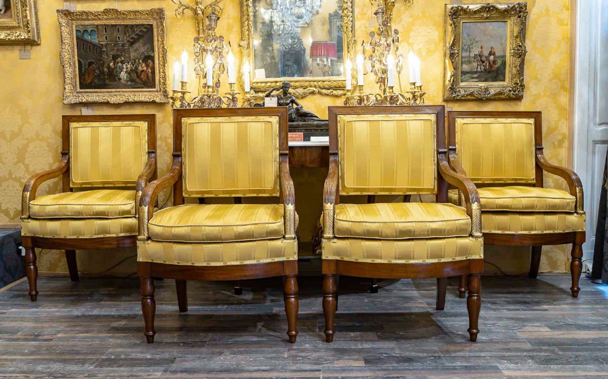 François Honoré Jacob (1770-1841) Suite de Quatre grands fauteuils en acajou d’époque Empire-photo-4