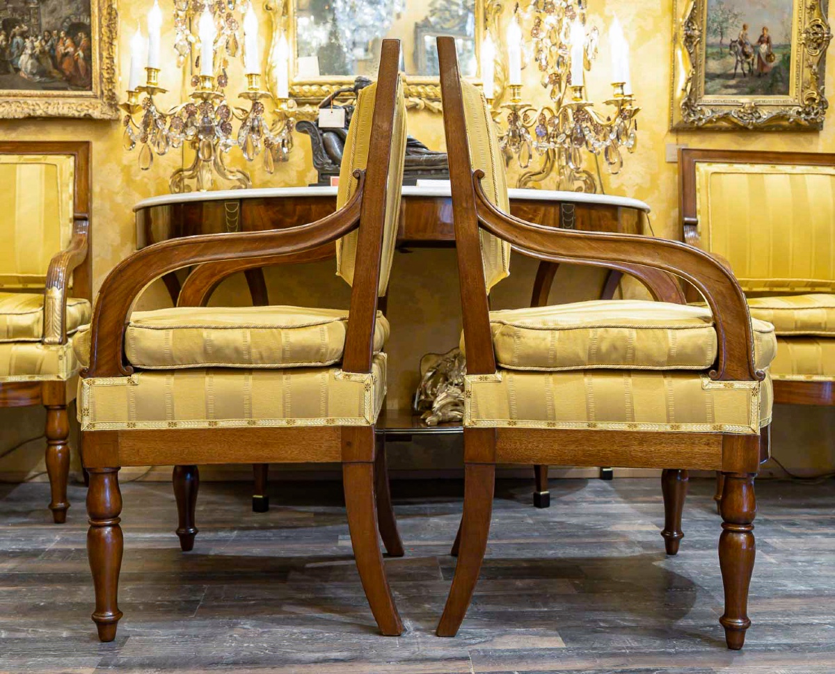 François Honoré Jacob (1770-1841) Suite de Quatre grands fauteuils en acajou d’époque Empire-photo-6