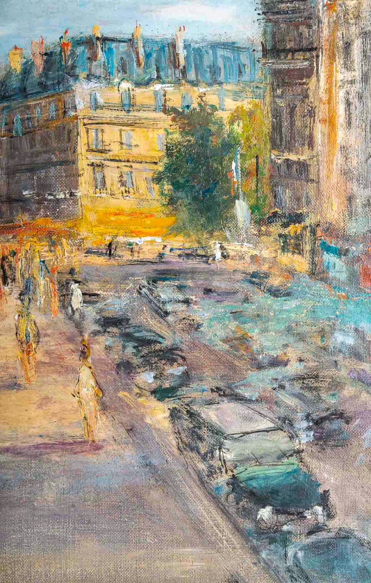 Serge Belloni (1925-2005) - Paris The Pont Saint Michel And Notre-dame Oil On Canvas Circa 1970-photo-4