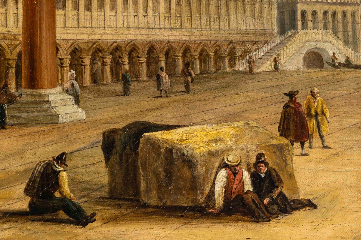 View Of The Piazetta Of Venice, Oil On Canvas, Italian School, Circa 1820–1850-photo-1