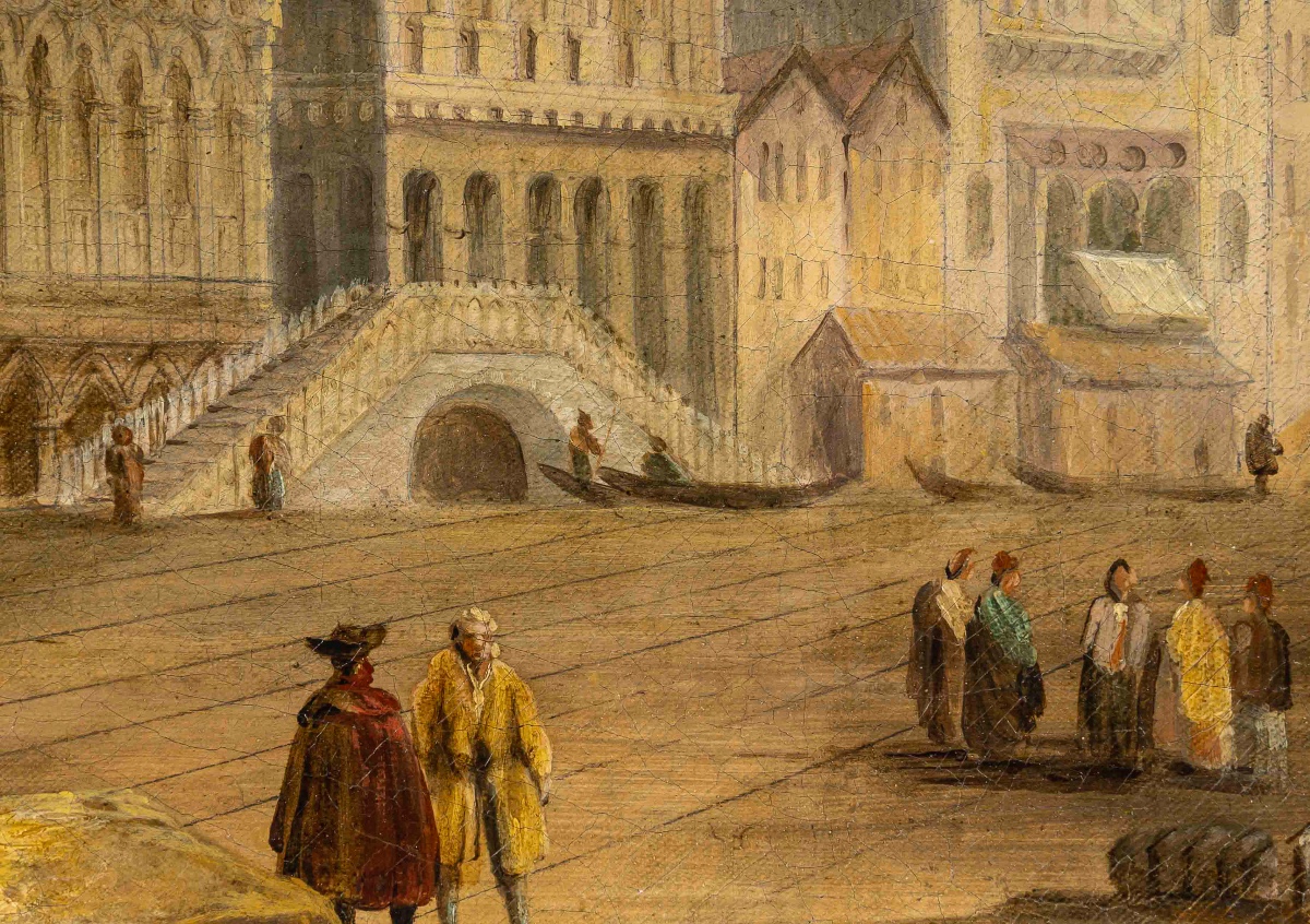 View Of The Piazetta Of Venice, Oil On Canvas, Italian School, Circa 1820–1850-photo-4