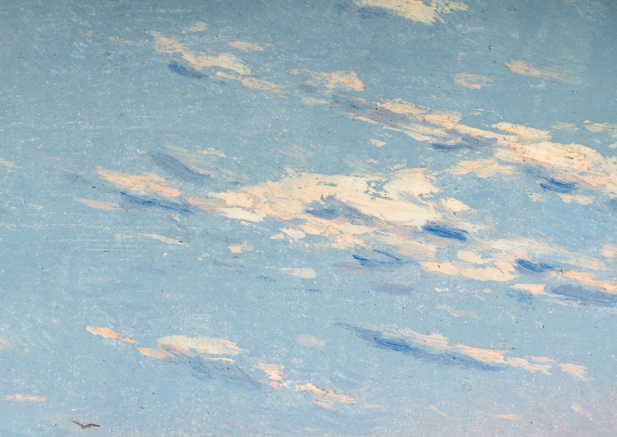 Frank William Warwick Topham (1838-1924) Capri La réparation des filets huile sur panneau-photo-3