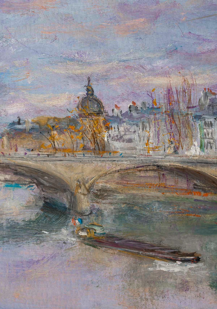 Serge Belloni (1925-2005) - Paris Pont du Carrousel, et de l’Observatoire huile sur bois 1980-photo-3