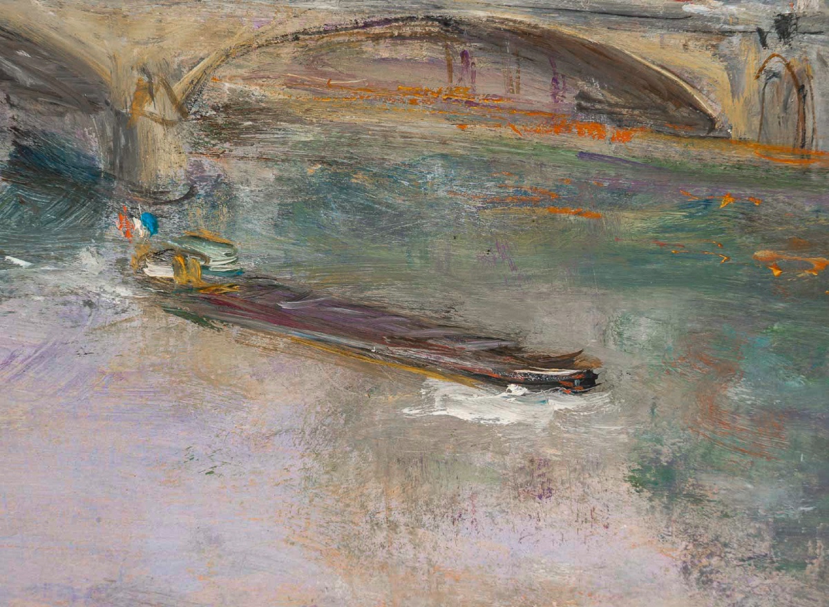 Serge Belloni (1925-2005) - Paris Pont du Carrousel, et de l’Observatoire huile sur bois 1980-photo-3