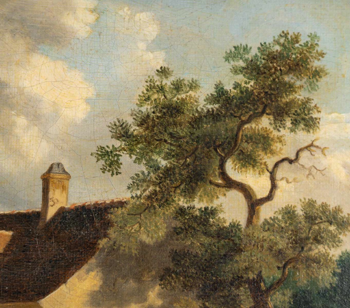 Jean-Louis Demarne (1744-1829) Halte chez le Marechal Ferrant huile sur toile vers 1824-photo-2