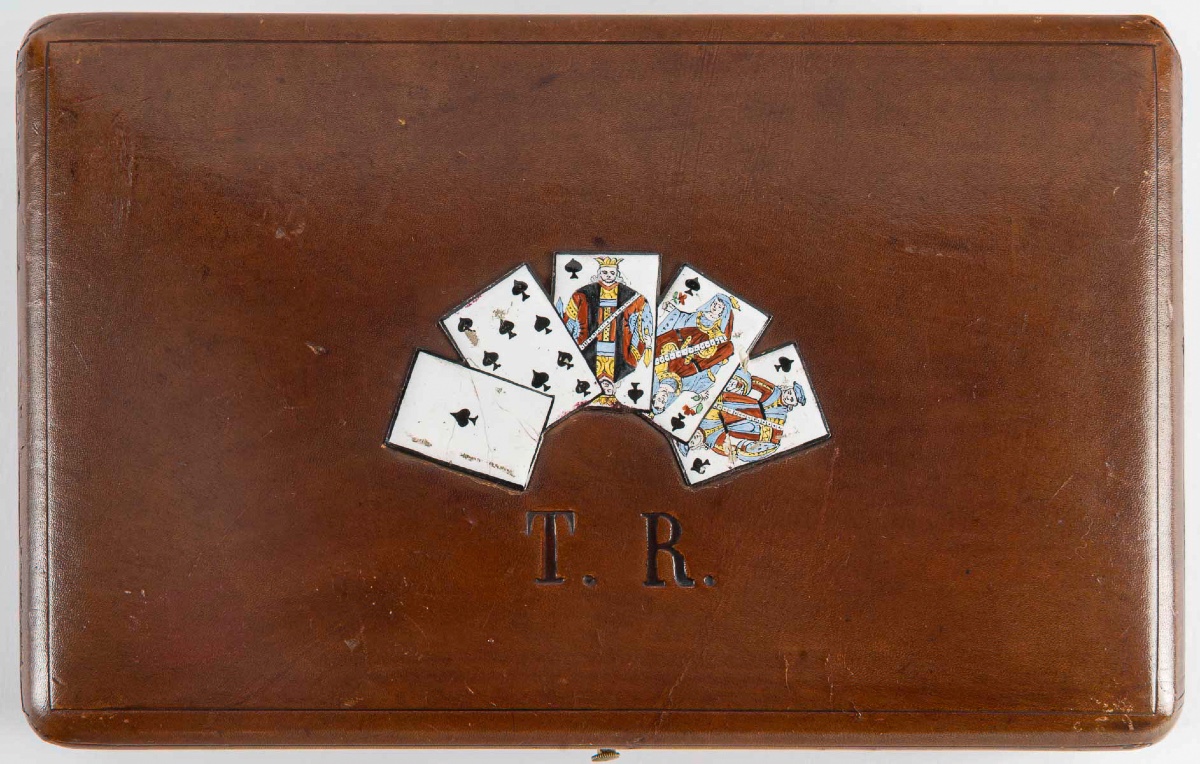 Petite boîte à jeux en cuir et émail, Maison Alphonse Giroux, vers 1850-photo-4