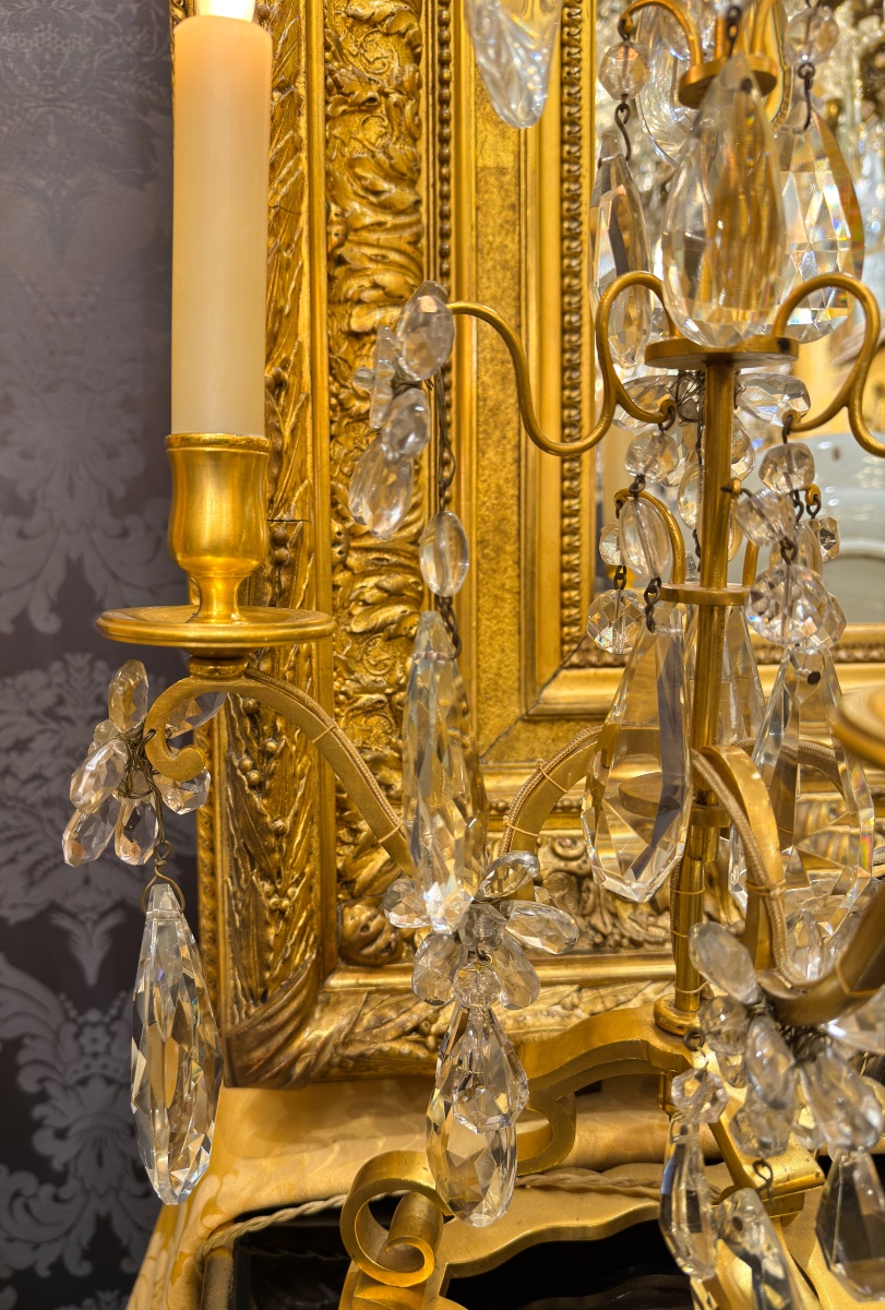 Large Louis XVI Carved And Giltwood Mirror, Late 18th Century-photo-4