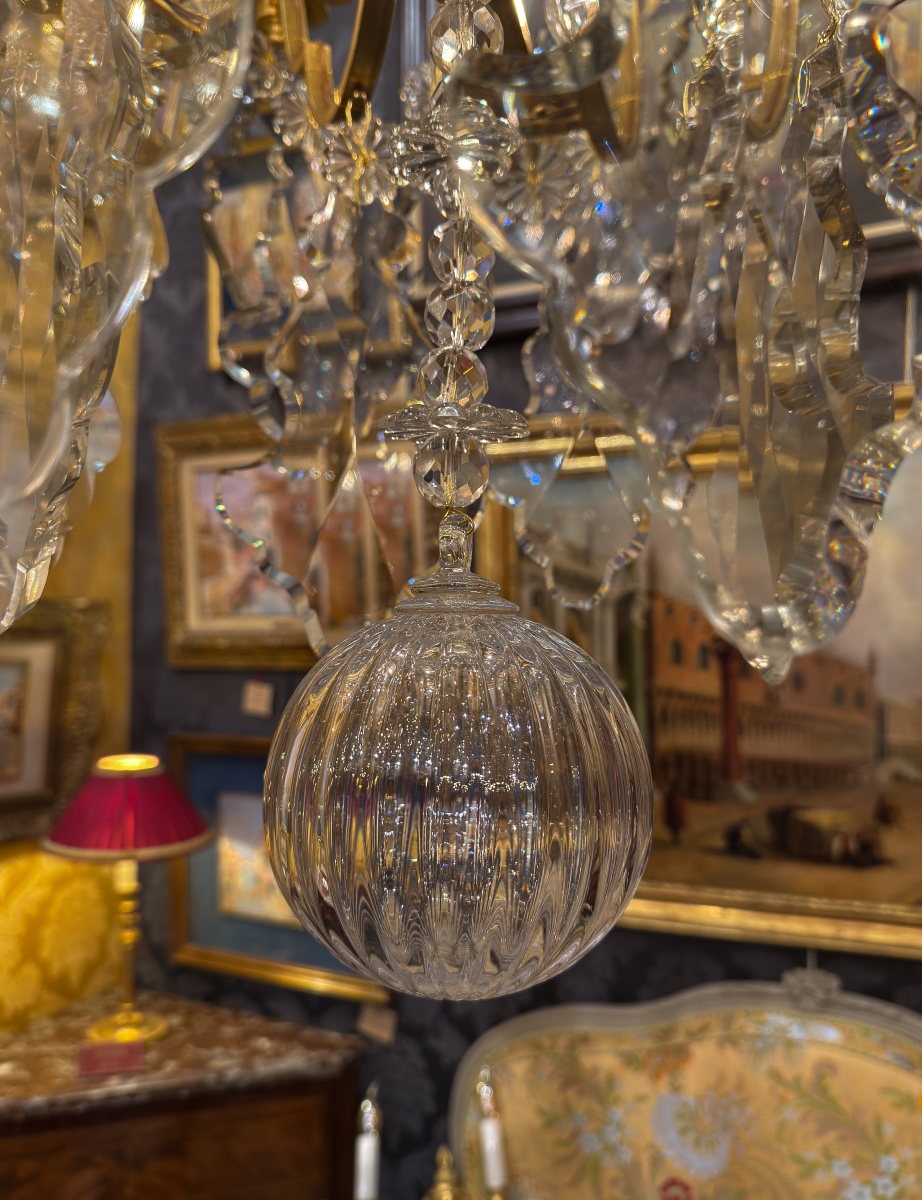 Large Baccarat Louis XV-style Chandelier In Gilt Bronze And Cut Crystal, C. 1880–1890-photo-5