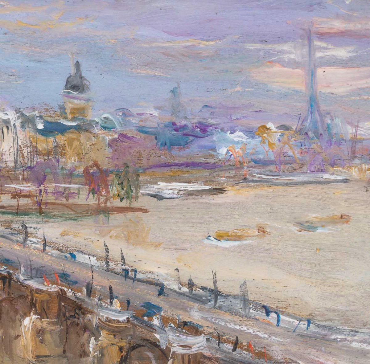 Serge Belloni (1925–2005) The Seine Flood As Seen From Pont-neuf Oil On Wood, Circa 1979-photo-4