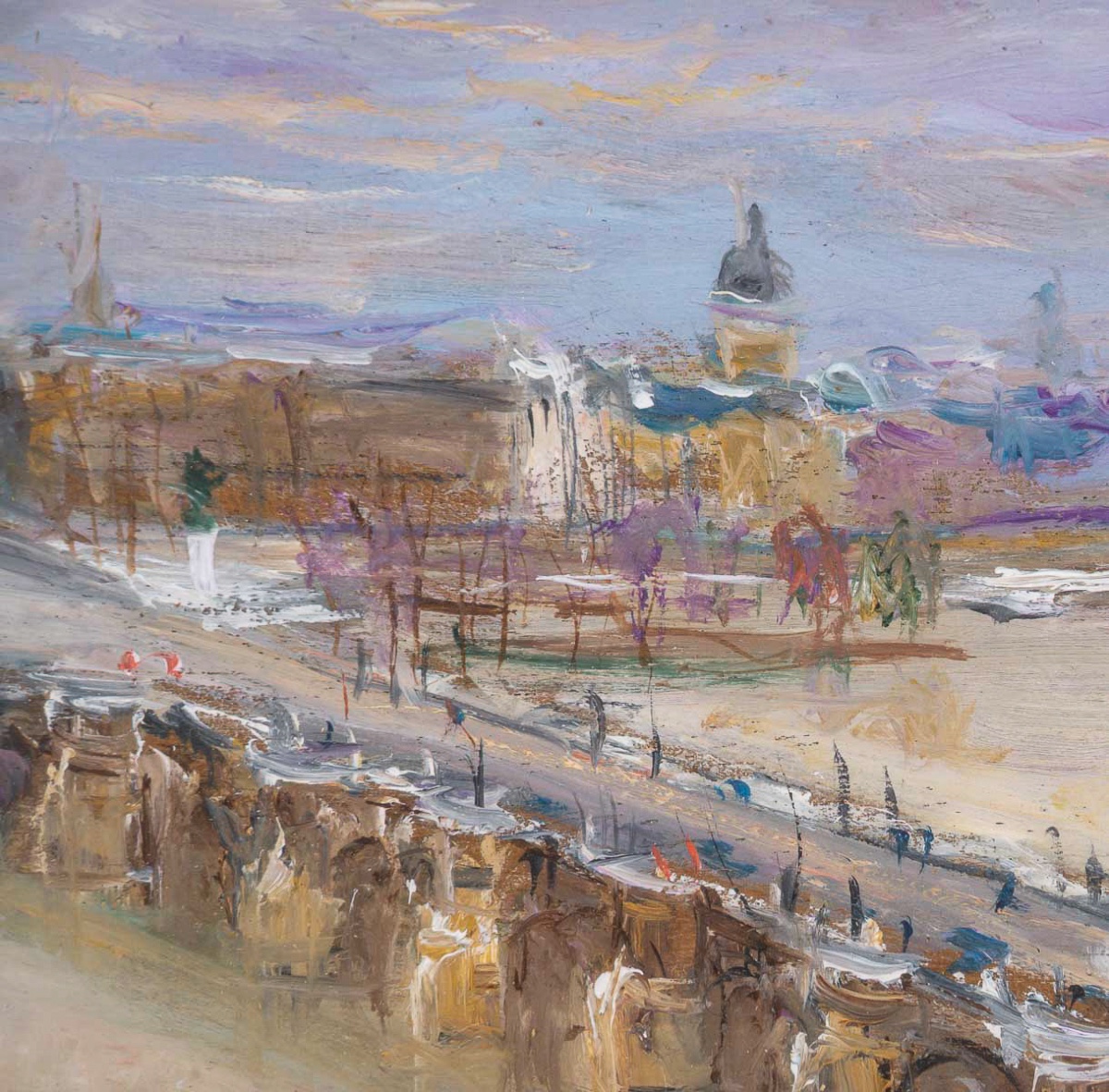 Serge Belloni (1925–2005) The Seine Flood As Seen From Pont-neuf Oil On Wood, Circa 1979-photo-1