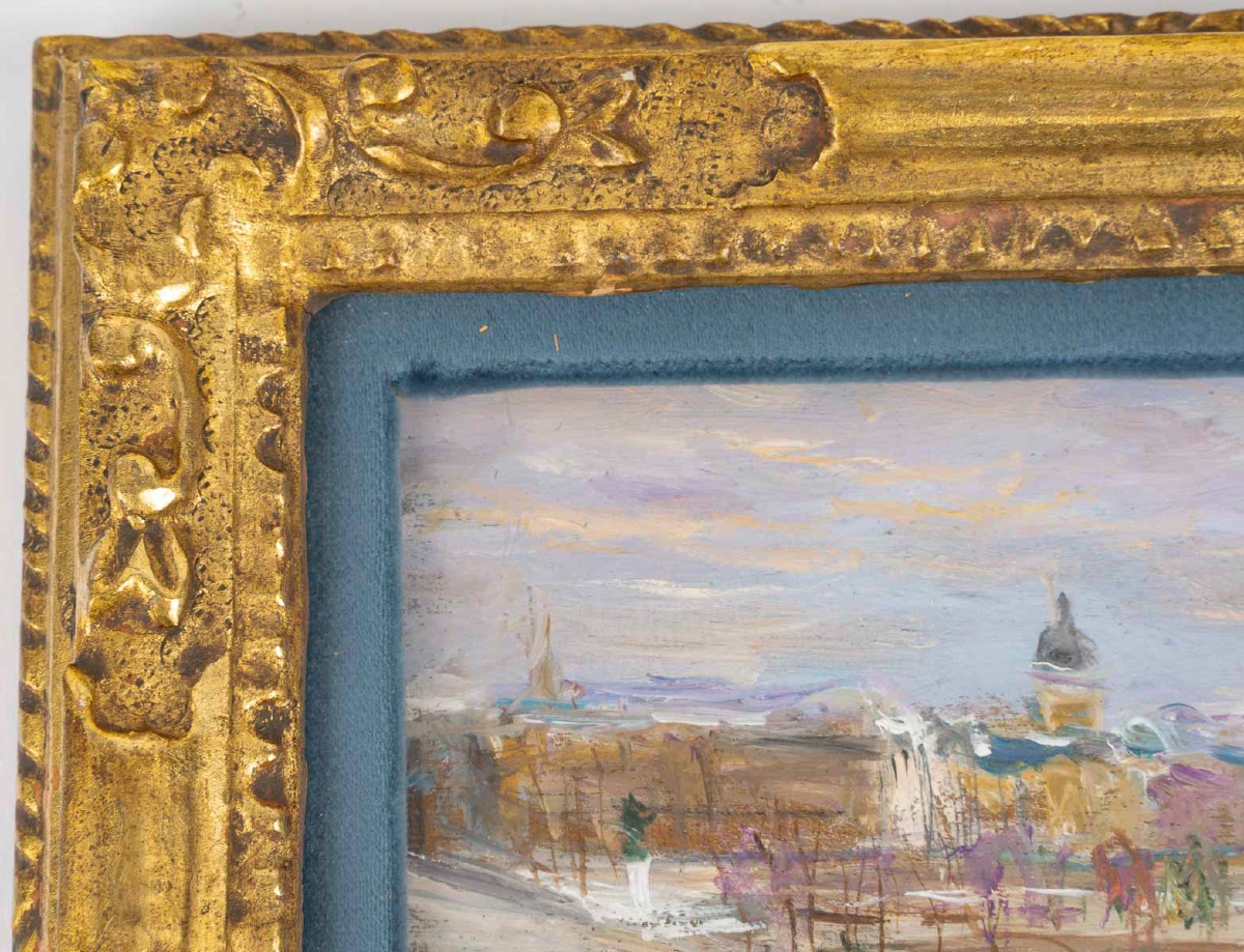 Serge Belloni (1925–2005) The Seine Flood As Seen From Pont-neuf Oil On Wood, Circa 1979-photo-2