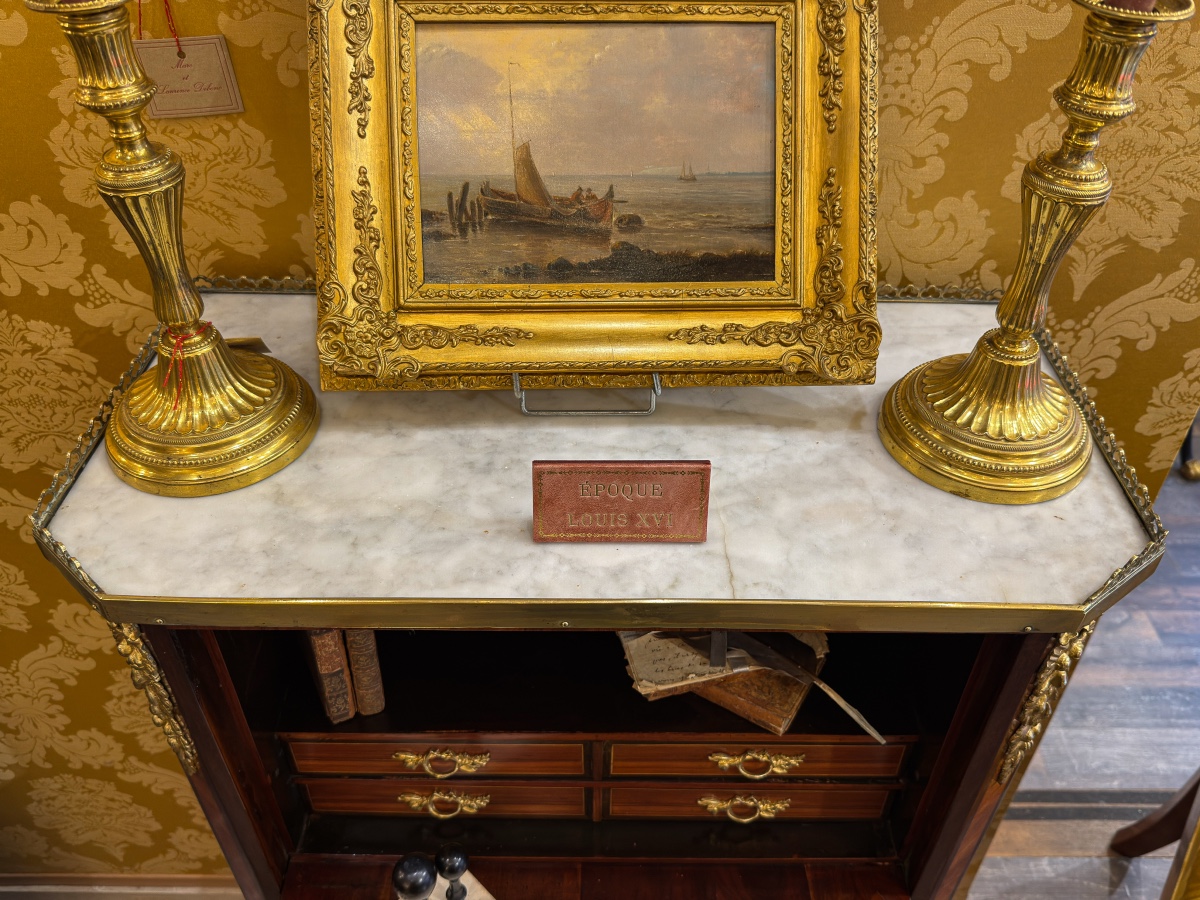 Secrétaire en bois de Rose et Amarante Époque Louis XVI vers 1780-photo-3