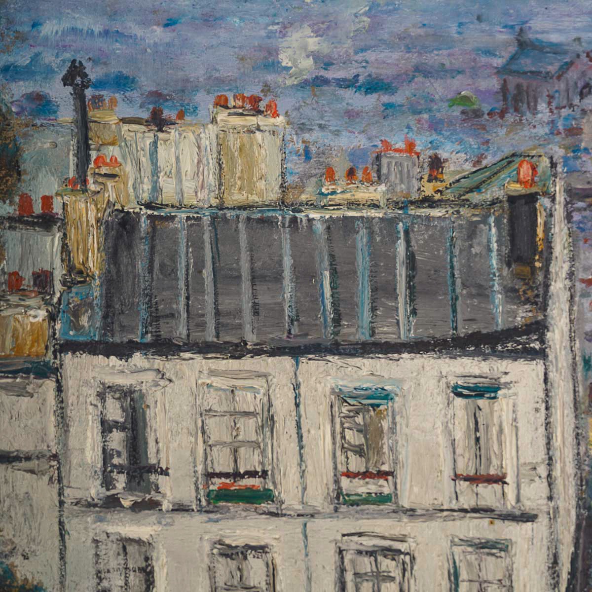 Serge Belloni (1925-2005) The Staircase On Rue Du Calvaire In Montmartre, Oil On Canvas, 1953-photo-1