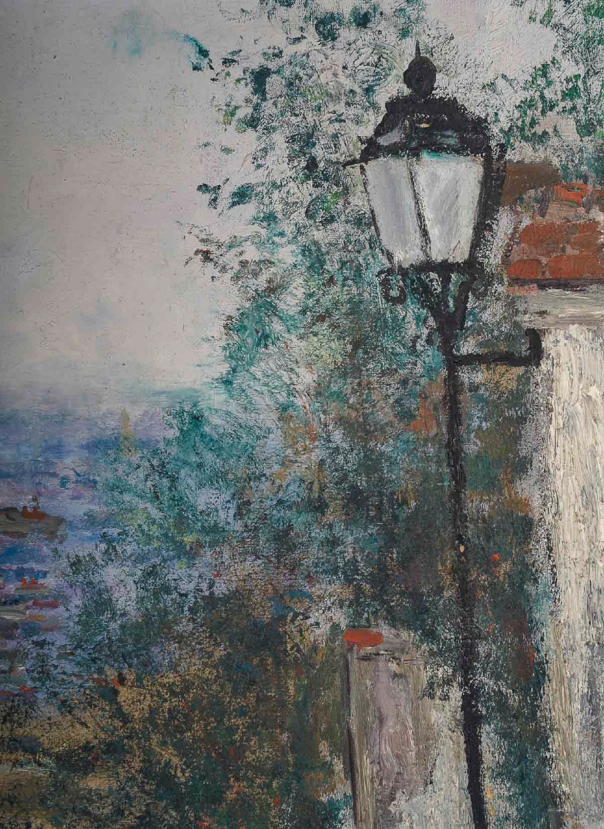 Serge Belloni (1925-2005) The Staircase On Rue Du Calvaire In Montmartre, Oil On Canvas, 1953-photo-3