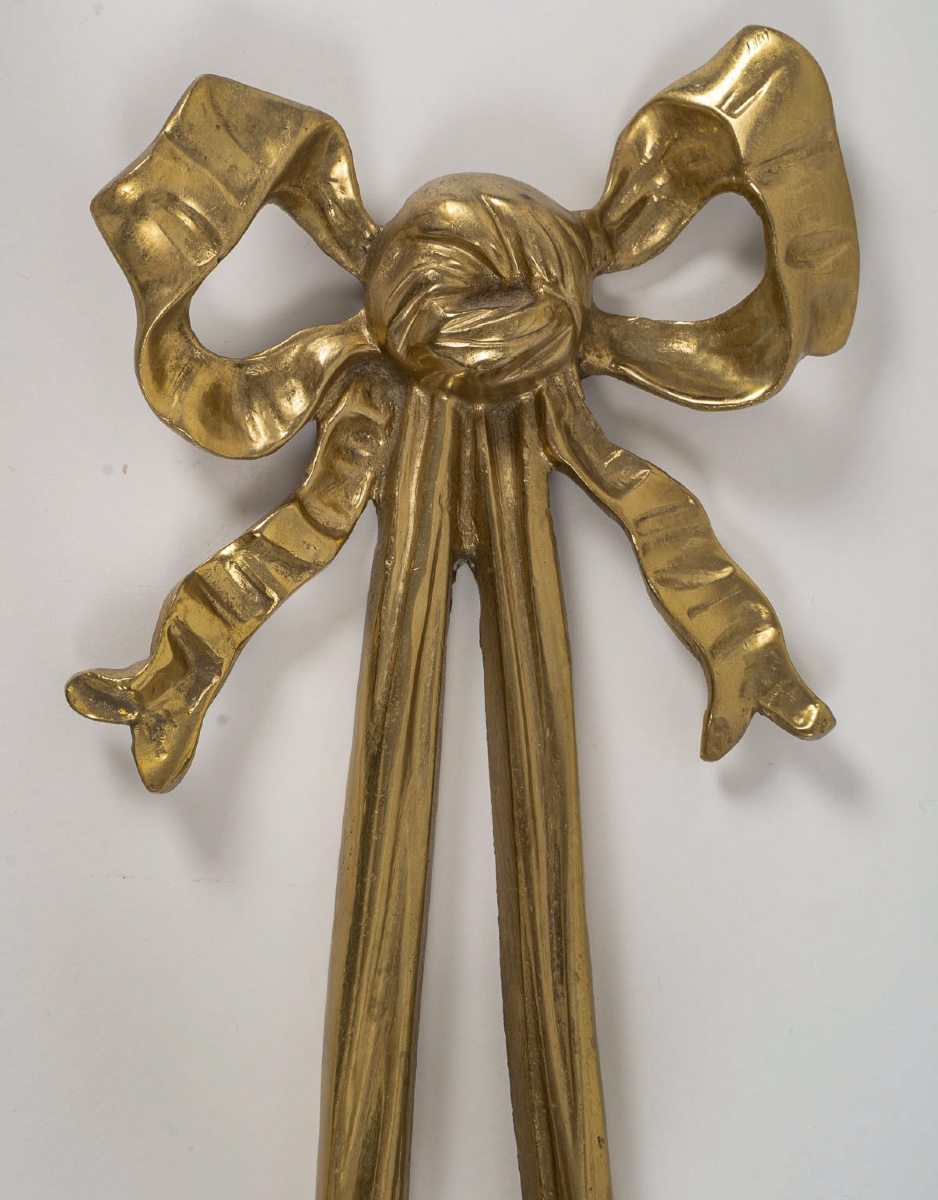 Set Of Four Transition-style Putti Wall Sconces In Chiseled And Gilt Bronze, C. 1880-photo-4