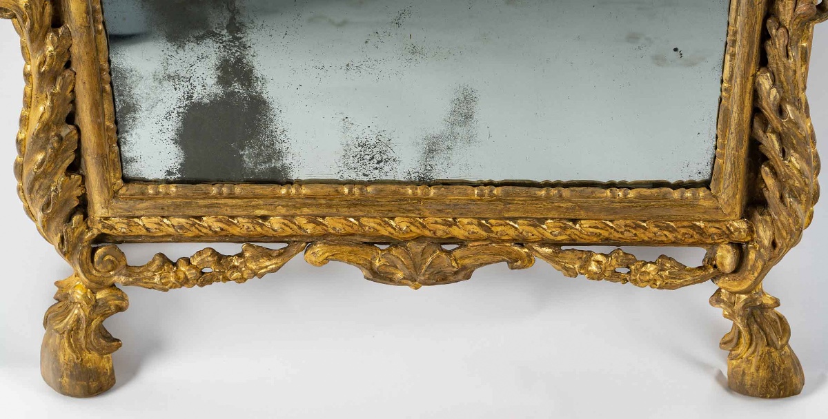 Italian Carved And Giltwood Mirror, Mid-18th Century (circa 1750-1760)-photo-3