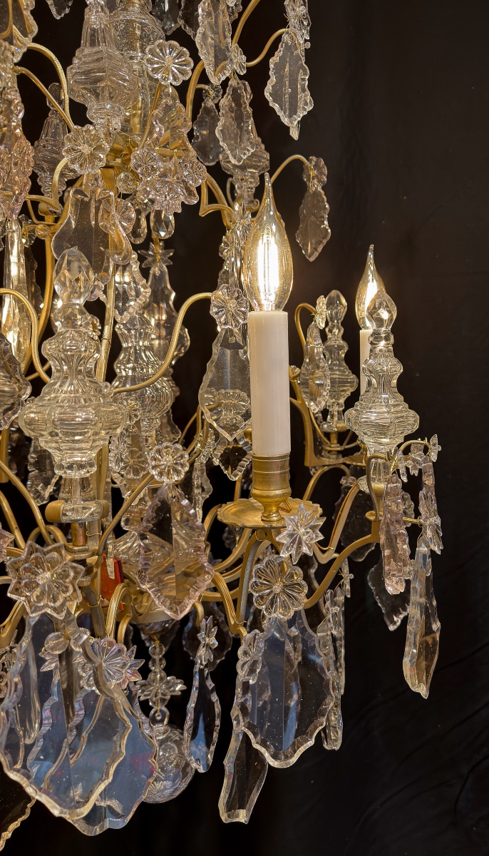 French Late 18th Century Period Gilt-bronze And Cut-crystal Chandelier Circa 1780-photo-2