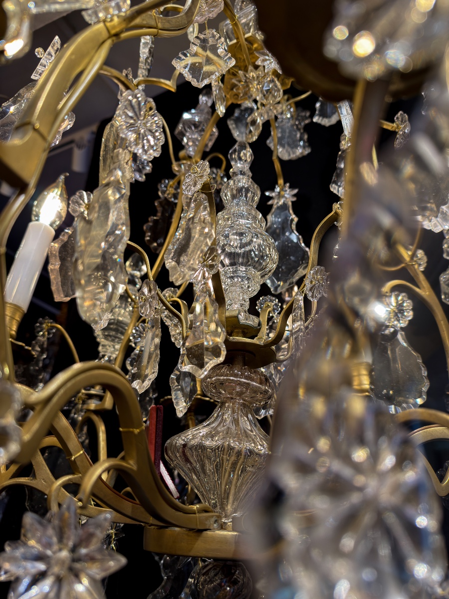 French Late 18th Century Period Gilt-bronze And Cut-crystal Chandelier Circa 1780-photo-4
