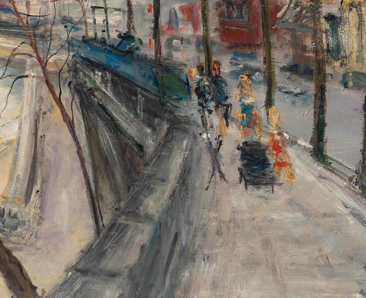 Serge Belloni (1925-2005) Winter View Of The Quai De Bourbon In Paris Oil On Canvas Circa 1970-photo-4
